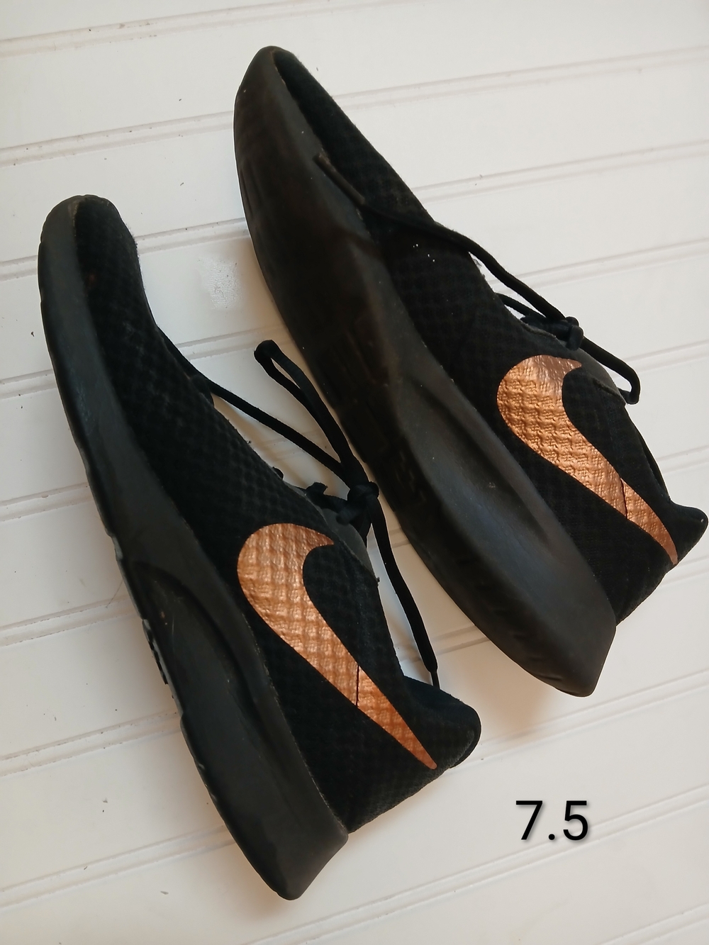 Nike Black Running Shoes with Copper Swoosh